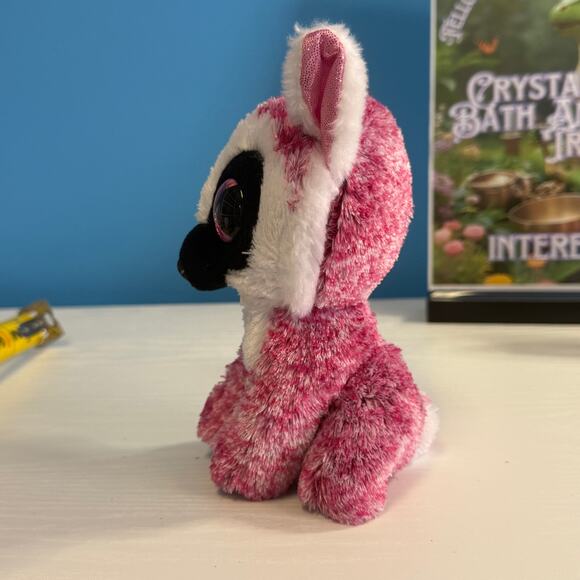 TY Beanie Boo LeeAnn Pink Lemur Plush Toy | EUC Rare Retired Soft Stuffed Animal - Picture 2 of 5